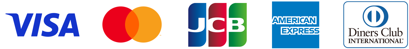 VISA・Mastercard・JCB・American Express・Diners Club に対応